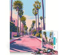 Rompecabezas de 1000 Piezas LA Evening Retro Art Clean Joint Game Smart Play Gift Relax Play Time Christmas Decor Gift (50x75cm)
