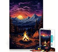 Rompecabezas de 1000 Piezas La fogata de la montaña para Adolescentes Juguete cognitivo Juego de Mesa de Ocio Suave Pieza de Arte para armar 50x75cm