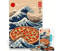 Rompecabezas de 1000 Piezas La Gran Ola de Pizza para Adolescentes Refuerza la Memoria Divertido y Tranquilo Borde de Calidad Regalo Ideal (38x26cm)