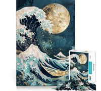 Rompecabezas de 1000 Piezas La Gran Ola Nocturna para Adultos Juguete para ejercitar la Mente y Relajarse Corte Perfecto Regalo Memorable 50x75cm