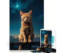 Rompecabezas de 1000 Piezas La Guardia Nocturna en la Cerca para Adultos, Juguete para ejercitar la Mente, Alivio del estrés, decoración de Pared con Bordes definidos (38x52cm)