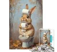 Rompecabezas de 1000 Piezas La Hora del baño del Conejo para Adolescentes Ideal para Carreras de Velocidad cumpleaños y Navidad 38x26cm