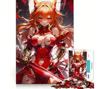 Rompecabezas de 1000 Piezas La Ira del Caballero Kitsune para Adultos,para Mejorar la Agilidad Mental,Cortado con láser para un Ajuste, Ideal para una Noche Divertida en Familia (50x75cm)