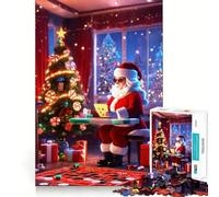 Rompecabezas de 1000 Piezas La Lista de Navidad de Santa para Adultos Juguete Inteligente, Divertido y silencioso Bordes Suaves Regalo Ideal para Fiestas (38x52cm)
