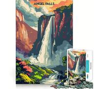Rompecabezas de 1000 Piezas La Majestad de Las Cataratas del Ángel para Adolescentes Juego de Memoria y concentración Calidad Profesional Ideal para Recortar y Relajarse en Grupo (50x75cm)