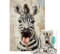 Rompecabezas de 1000 Piezas La Mirada juguetona de la Cebra Juguetes adictivos para Cultivar la Paciencia Juego Educativo para la diversión Familiar Ideas de Regalos (tamaño 75x50cm)