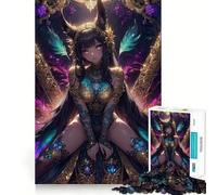 Rompecabezas de 1000 Piezas La Niña de la Pluma Arcoíris para Adultos Juguete de lógica Pura Momento de Paz Corte preciso Regalo sincero 38x26cm