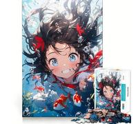 Rompecabezas de 1000 Piezas La niña y el océano para Adolescentes Juguete para ejercitar la Mente Actividad en casa Diseño Artículo de Santa Claus 38x52cm