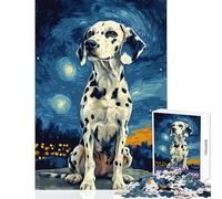 Rompecabezas de 1000 Piezas La Noche Estrellada dálmata para Adultos Juego práctico para Toda la Familia Juguete Decorativo para la Pared Entrena tu Cerebro y Tus Manos (38x52cm)