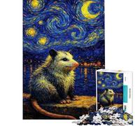Rompecabezas de 1000 Piezas La Noche Estrellada de la zarigüeya Juego de ingenio Juego desafiante Juguetes Regalos para Mujeres y Hombres Educativo (tamaño 38x26cm)
