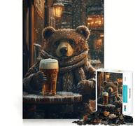 Rompecabezas de 1000 Piezas La poción Invernal del Oso - Arte de Corte preciso,Juego Creativo para ejercitar la Mente,Juego fácil,decoración navideña (50x75cm)