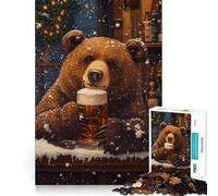 Rompecabezas de 1000 Piezas - La poción Invernal del Oso - Decoración de Bordes limpios,Juguete para Entrenar el Pensamiento,Juego Divertido y fácil de Usar,Regalo de cumpleaños (50x75cm)