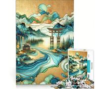 Rompecabezas de 1000 Piezas La Puerta del Cielo Juego de ingenio decoración para el hogar con Piezas de Formas aleatorias Que encajan Perfectamente 38x52cm