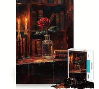Rompecabezas de 1000 Piezas La Rosa Eterna para Adultos Juguete de ingenio para Jugar en Interiores Diseño artístico de Bordes precisos Artículo Coleccionable 38x26cm