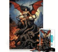 Rompecabezas de 1000 Piezas La Rosa Negra de la Creación Reina Lilith sobre Hidra para Adolescentes Juego Inteligente para Relajarse Patrón de ensamblaje Lista de Deseos de Santa Claus 38x26cm