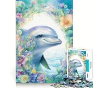 Rompecabezas de 1000 Piezas La sabiduría de los Delfines para Adolescentes Juguete para ejercitar la Mente, para Pasar Tiempo en Familia, con Piezas de colección de Arte de Corte preciso 38x52cm