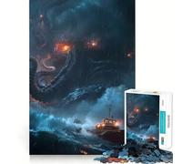 Rompecabezas de 1000 Piezas La Tormenta del Kraken para Adultos Juguete Inteligente, Divertido y silencioso Corte preciso 50x75cm
