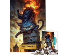 Rompecabezas de 1000 Piezas La Torre con diseño de Cartas del Tarot Rompecabezas para Adultos Juegos de relajación análisis y lógica Toda la Familia (Tamaño 38x52cm)