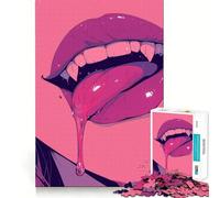 Rompecabezas de 1000 Piezas Labios de Vampiro para Adultos Juego de Memoria Cerebral Encaje Huecos Actividad Relajante para desconectar (38x26cm)