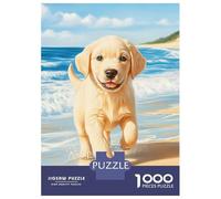 Rompecabezas De 1000 Piezas Labrador Retriever Puppy on Beach Rompecabezas Juguetes Antiestrés Decoración De Pared Cumpleaños Y Navidad 70x50cm/1000pcs