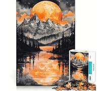 Rompecabezas de 1000 Piezas Lago de montaña al Atardecer para Adultos Regalo Ideal para quienes Buscan un Juego de lógica, un Entretenimiento Tranquilo y un diseño Elegante 38x26cm