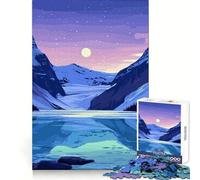 Rompecabezas de 1000 Piezas Lago Louise de Noche para Adolescentes Agudiza la Memoria,Alivia el estrés,Divertido,con Bordes limpios (38x52cm)
