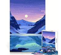 Rompecabezas de 1000 Piezas Lago Louise de Noche para Adultos Ideal para estimular la Memoria y como Actividad de Ocio Bordes limpios Un Regalo estupendo (50x75cm)