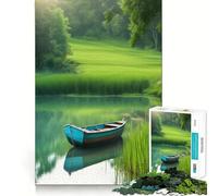 Rompecabezas de 1000 Piezas Lago Sereno con Bote para Adultos Refuerza la Memoria, entretiene y se Divierte Regalo Elegante (38x52cm)