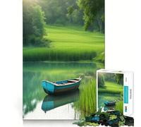 Rompecabezas de 1000 Piezas Lago Sereno con Bote para Adultos Rompecabezas Mental Arte Relajante para armar (50x75cm)
