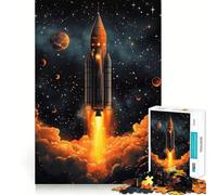 Rompecabezas de 1000 Piezas Lanzamiento de Cohete al Espacio para Adolescentes Juguete de lógica para divertirse en Interiores Regalo Memorable (50x75cm)