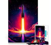 Rompecabezas de 1000 Piezas Lanzamiento de Cohete al Espacio para Adolescentes Juguete de razonamiento y Habilidad Divertido y Relajante Corte preciso Regalo Ideal (38x52cm)
