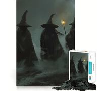 Rompecabezas de 1000 Piezas Las Tres Brujas de Halloween para Adolescentes Juguete para desarrollar la lógica y la diversión Bordes Suaves Regalo Creativo 38x52cm
