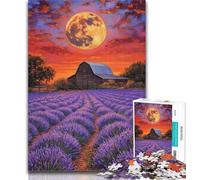 Rompecabezas de 1000 Piezas Lavanda bajo la Luna para Adultos, 26x38cm Entrena tu Cerebro y Tus Manos Regalo de cumpleaños