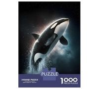Rompecabezas De 1000 Piezas Leaping Orca in Starry Night Rompecabezas para Adultos Juego De Ingenio Corte De Precisión Cumpleaños Y Navidad 38x26cm/1000pcs
