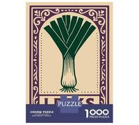 Rompecabezas De 1000 Piezas - Leeks Illustration in Decorative Frame Rompecabezas para Adultos Juegos Familiares Carrera De Velocidad Manual Oferta como Regalos para Toda La Familia 52x38cm/1000pcs