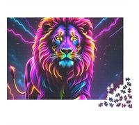 Rompecabezas de 1000 Piezas León Arcoíris León Bajo Luces Aurora Adultos de 12 años en adelante Juegos Educativos Hermoso Desafío de Decoración Alta Dificultad Masculino y Femenino Cumpleaños 70x50cm