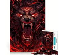 Rompecabezas de 1000 Piezas León Furioso Modo Bestia para Adolescentes Juego Que estimula el Cerebro Encaje Huecos Actividad Relajante para Grupos en Interiores (38x26cm)