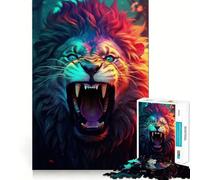 Rompecabezas de 1000 Piezas León Rugiente para Adolescentes Juguete Mental para aliviar el estrés Corte Premium (38x52cm)