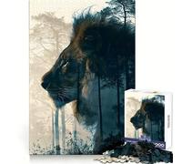 Rompecabezas de 1000 Piezas León Salvaje con Doble exposición para Adolescentes Ideal para Entrenar la Mente y Practicar la evasión Consciente Bordes definidos Regalo de Temporada (50x75cm)