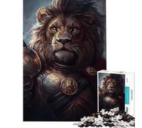 Rompecabezas de 1000 Piezas León Samurai Heroico Diversión en casa Juguetes antiestrés de Corte de precisión Apto para Mayores de 14 años (38x26cm)