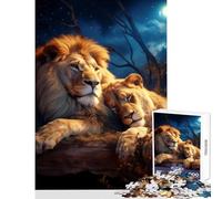 Rompecabezas de 1000 Piezas: Leona y Amantes de los Leones Juguetes de decoración para el hogar Regalos de Amigo Secreto Juegos educativos interacción Entre Padres e Hijos tamaño 50x75cm