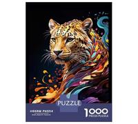 Rompecabezas De 1000 Piezas Leopard in Abstract Art Rompecabezas Juguetes Antiestrés Decoración De Pared Cumpleaños Y Navidad 38x26cm/1000pcs