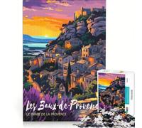 Rompecabezas de 1000 Piezas Les Baux-de-Provence, Juegos relajantes, interacción Entre Padres e Hijos, Regalos para Amigos y Familiares 38x26cm
