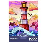 Rompecabezas De 1000 Piezas Lighthouse in A Stormy Sea Rompecabezas para Adultos Juegos Relajantes Análisis Y Lógica Cumpleaños Y Navidad 70x50cm/1000pcs
