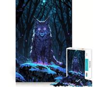 Rompecabezas de 1000 Piezas Lince del Bosque Místico para Adultos y Adolescentes Un Rompecabezas Mental Que Ayuda a aliviar el estrés Un Regalo Original y Divertido (50x75cm)