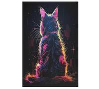 Rompecabezas de 1000 piezas lindo gato para adultos y niños puzles con tabla de madera decoración familiar 78 × 53 cm