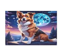 Rompecabezas de 1000 piezas lindo perro para adultos y niños puzles con tabla de madera decoración familiar (75 × 50 cm)