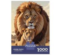 Rompecabezas De 1000 Piezas Lion Family Portrait Rompecabezas para Adultos Juego Práctico Vacaciones En Casa Matar El Tiempo Cumpleaños 52x38cm/1000pcs
