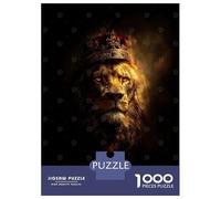 Rompecabezas De 1000 Piezas Lion King Portrait with Crown Rompecabezas para Adultos Juguetes Antiestrés Decoración Perfecta Cumpleaños Y Navidad 70x50cm/1000pcs