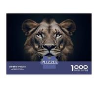 Rompecabezas De 1000 Piezas Lion Portrait on Dark Background Rompecabezas para Adultos Juegos Relajantes Decoración del Hogar Cumpleaños Y Navidad 38x26cm/1000pcs